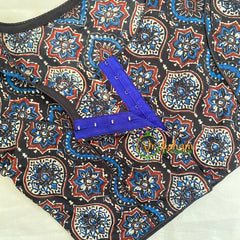 Printed Readymade Cotton Blouse -Black Blue Maroon -VS1871