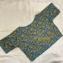 Blue Yellow Printed Readymade Cotton Blouse -VS1874