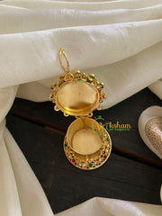 Gold Look Alike Lakshmi Kumkum Box- Floral-Color-G3455