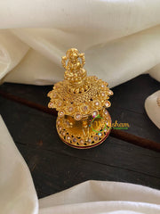 Gold Look Alike Lakshmi Kumkum Box- Floral-White-G3456