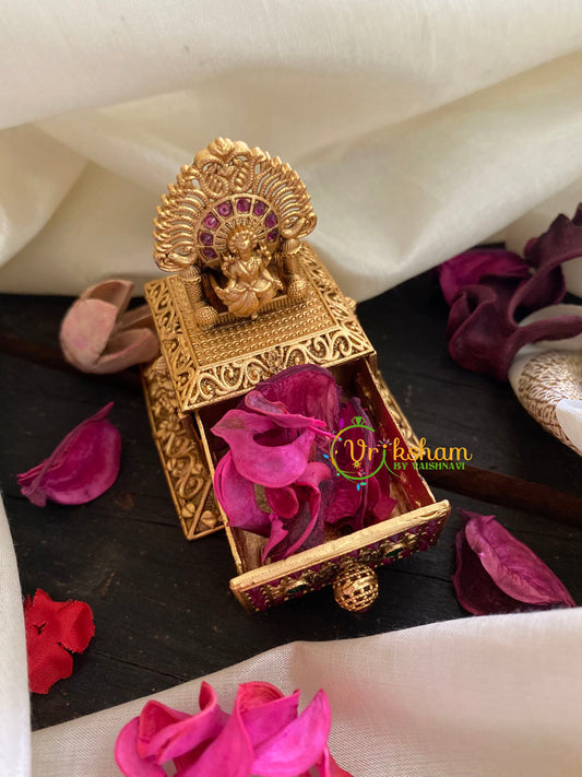 Gold Look Alike Lakshmi Kumkum Box-G3458