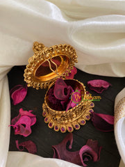 Gold Look Alike Lakshmi Kumkum Box-Red Floral-G3459