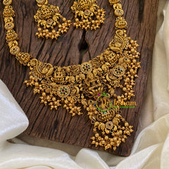 Premium Antique Temple Haram - Lakshmi Haram -Gold Bead-G10457