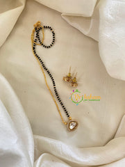 AD Stone Mangalsutra Short Neckpiece -Dice-Half and Half-G7938