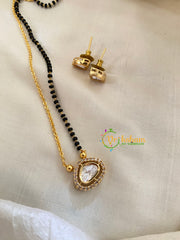 AD Stone Mangalsutra Short Neckpiece -Dice-Half and Half-G7938