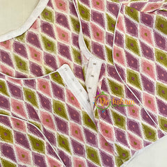 Pink Green Printed Readymade Cotton Blouse -VS1870