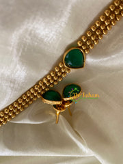 Gold Bead Choker with Pendant-Green-G3560