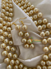 Three Layered Pearl Malai-Round Big Pearls-G3570
