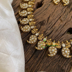 Premium Lakshmi Maanga Haram -White-G10492