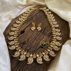 Premium Lakshmi Maanga Haram -White-G10492