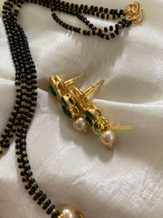 AD Stone Mangalsutra Style Pendant Chain -Green -G3569