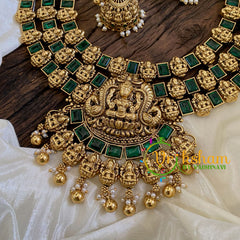 Premium Antique Bridal Lakshmi Haram -Green -G10501