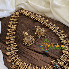 Premium Antique Temple Haram - Lakshmi Maanga Haram -Gold Bead-G10484