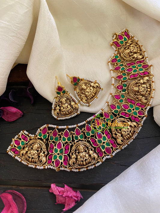 Jadau Kundan Lakshmi High Neck Choker-J903