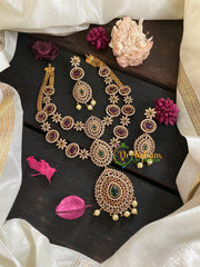 Gold Look Alike AD Stone Layer Neckpiece-G4411