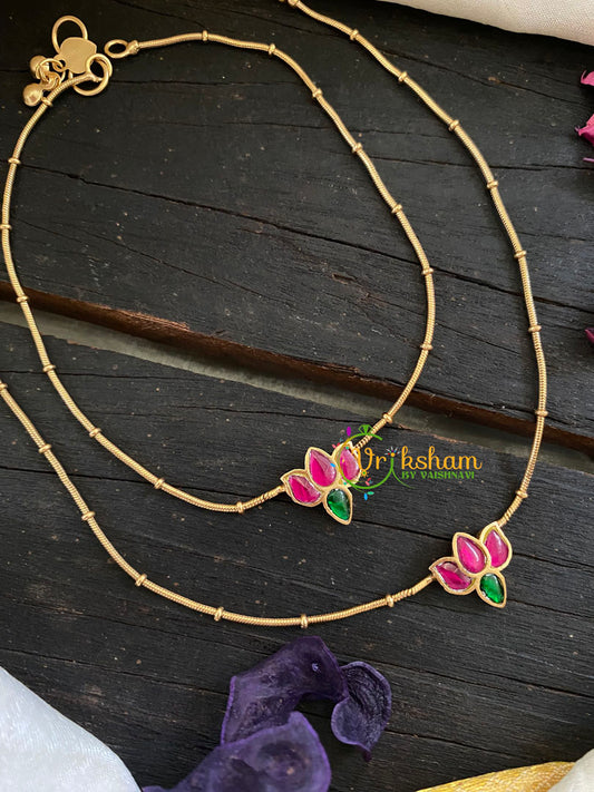 Precious Jadau Kundan Anklets -Pink Lotus -J905