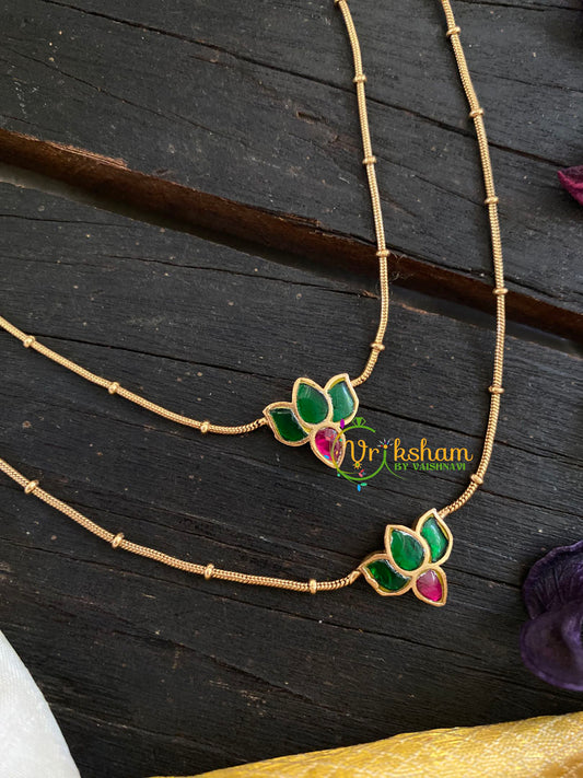 Precious Jadau Kundan Anklets -Green Lotus -J906