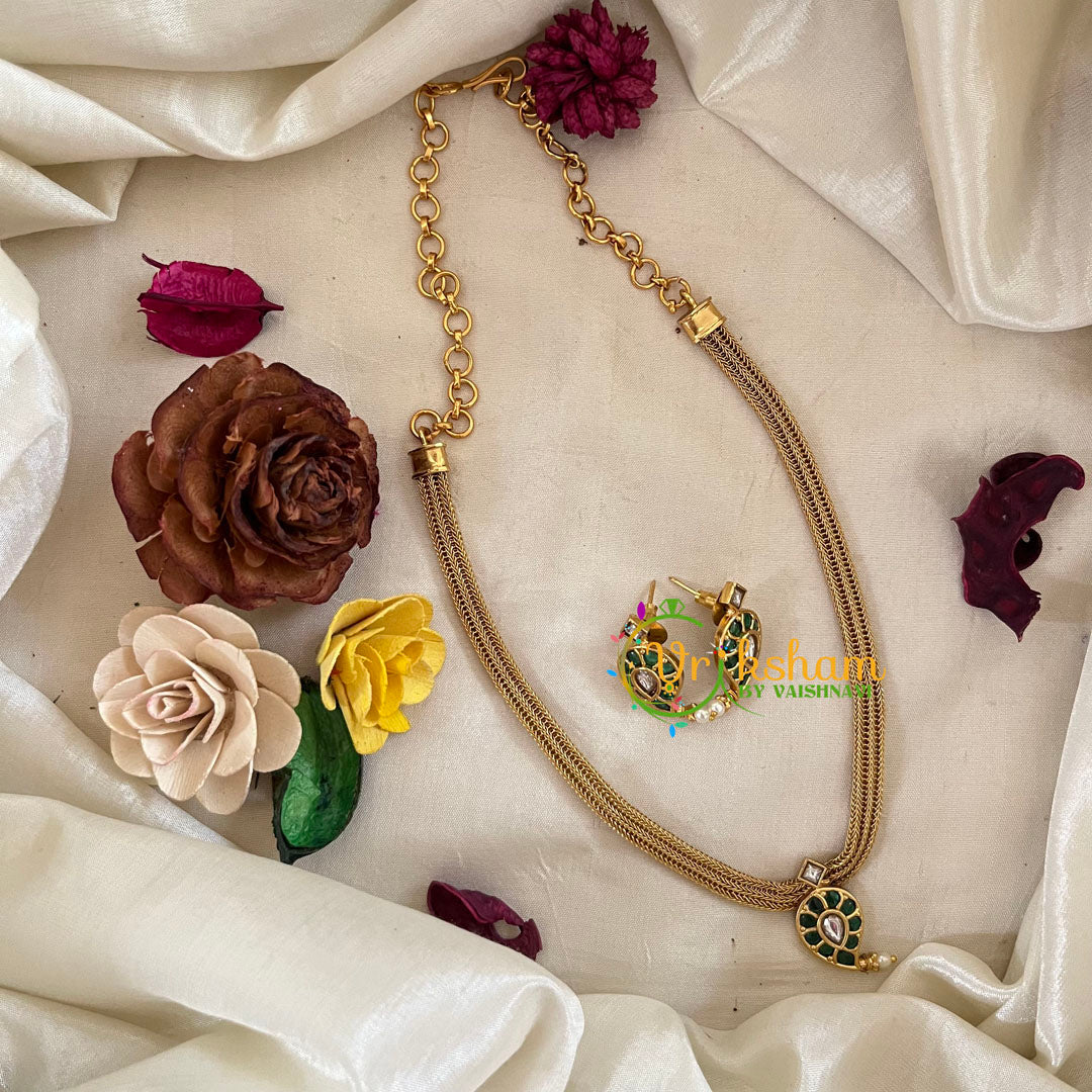 Premium AD Stone Paisley Addigai Choker -G9585