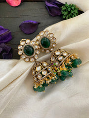 Green Victorian Diamond Jhumkas-VV418