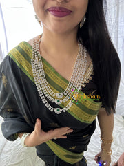 Bridal Layered American Diamond Haram-Green-G6958