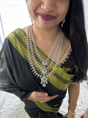 Bridal Layered American Diamond Haram-Green-G6960