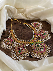 Precious Jadau Kundan Guttapusalu Neckpiece -J1093