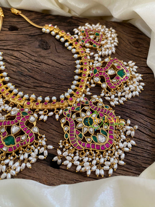 Precious Jadau Kundan Guttapusalu Neckpiece -J1093