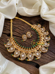 Exquisite Kundan Jadau Maanga Short Neckpiece-White-J1077