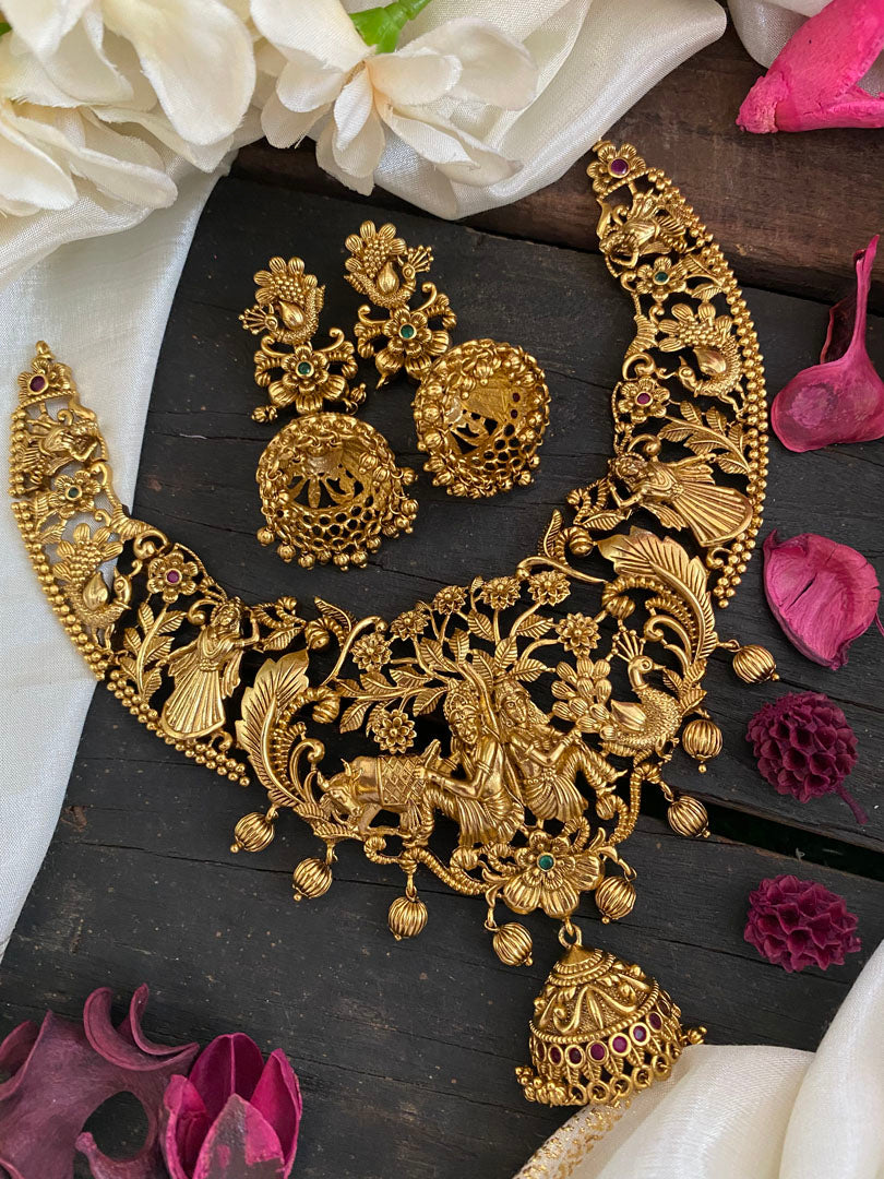 Exquisite Gold Look Alike Krishna Radha Choker -G2692