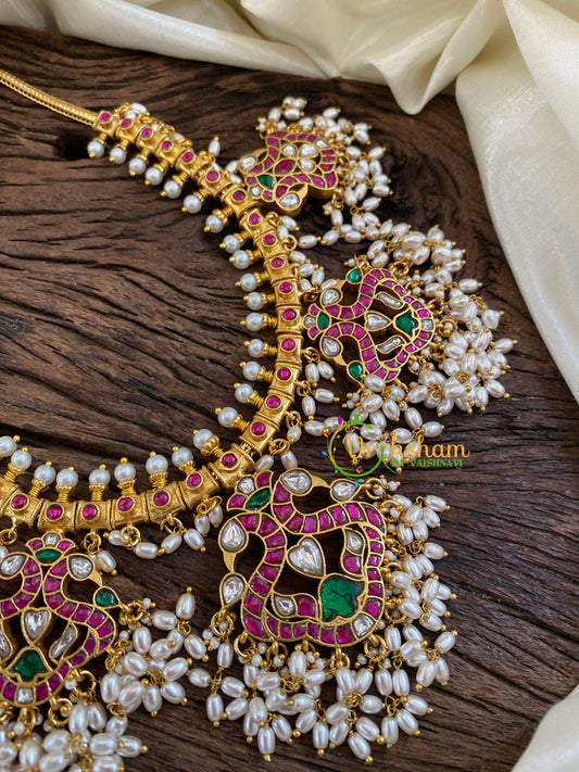 Precious Jadau Kundan Guttapusalu Neckpiece -J1095