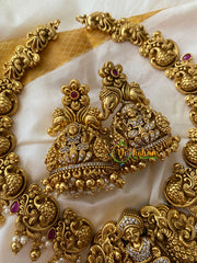 Premium Gold Look Alike Lakshmi Short Neckpiece -G8859