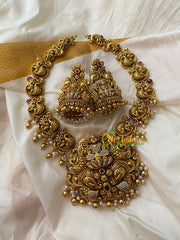 Premium Gold Look Alike Lakshmi Short Neckpiece -G8859
