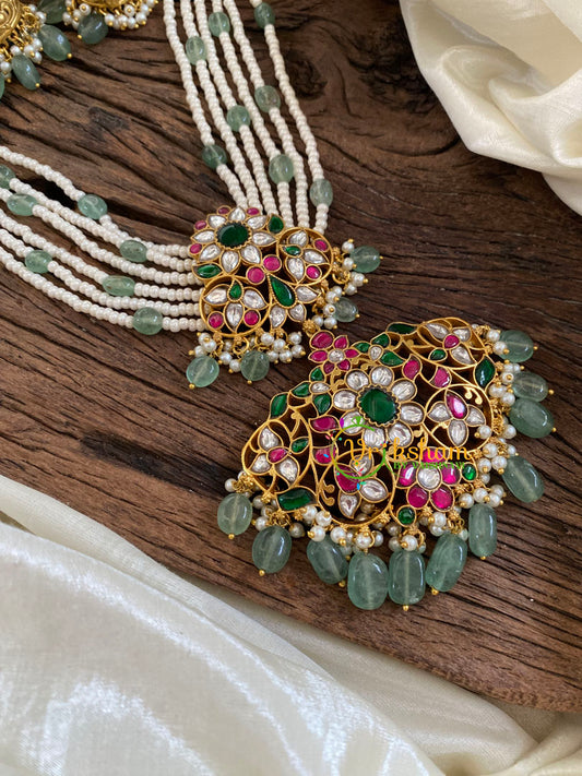 Pearls and Beads Jadau Kundan Pendant Mala -J1645