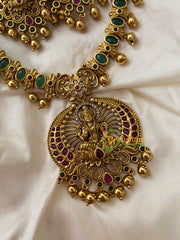 Gold Look Alike Lakshmi Short Neckpiece -Gold Bead-G8856