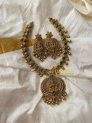 Gold Look Alike Lakshmi Short Neckpiece -Gold Bead-G8856