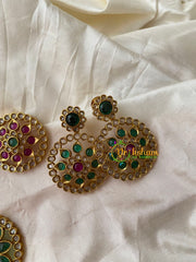 3 Pendant Gold Look Alike Short Neckpiece -G8863