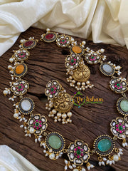 Precious Jadau Kundan Navrathna Short Neckpiece-J1613