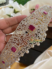 Exquisite Bridal American Diamond Hipbelt-5 Pink-G5668