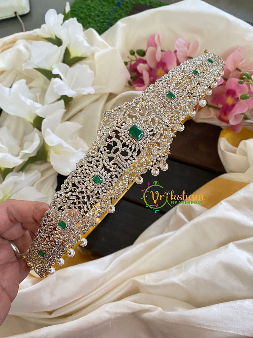 Exquisite Bridal American Diamond Hipbelt -5 Green-G5669