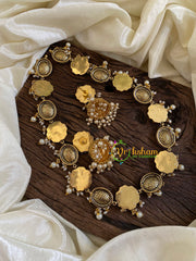 Precious Jadau Kundan Navrathna Short Neckpiece-J1613