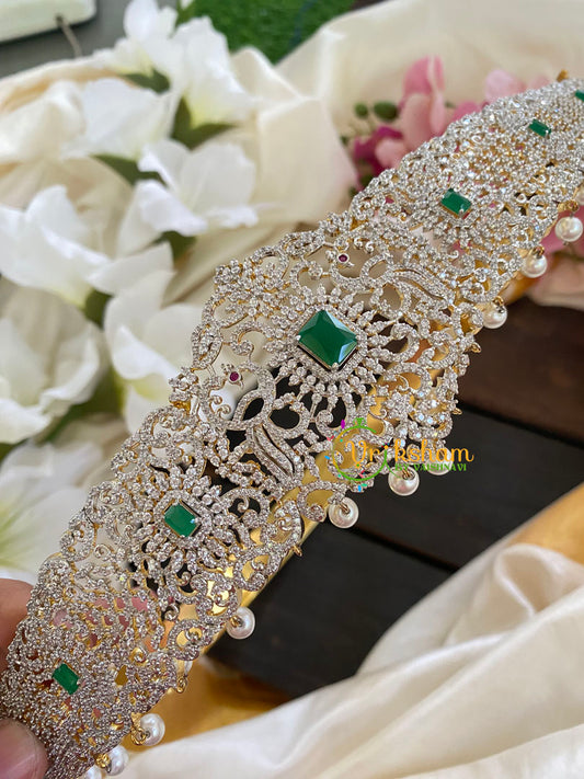 Exquisite Bridal American Diamond Hipbelt -5 Green-G5669