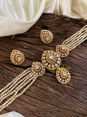 Precious Jadau Kundan Mossanite Choker Short Neckpiece -J1680