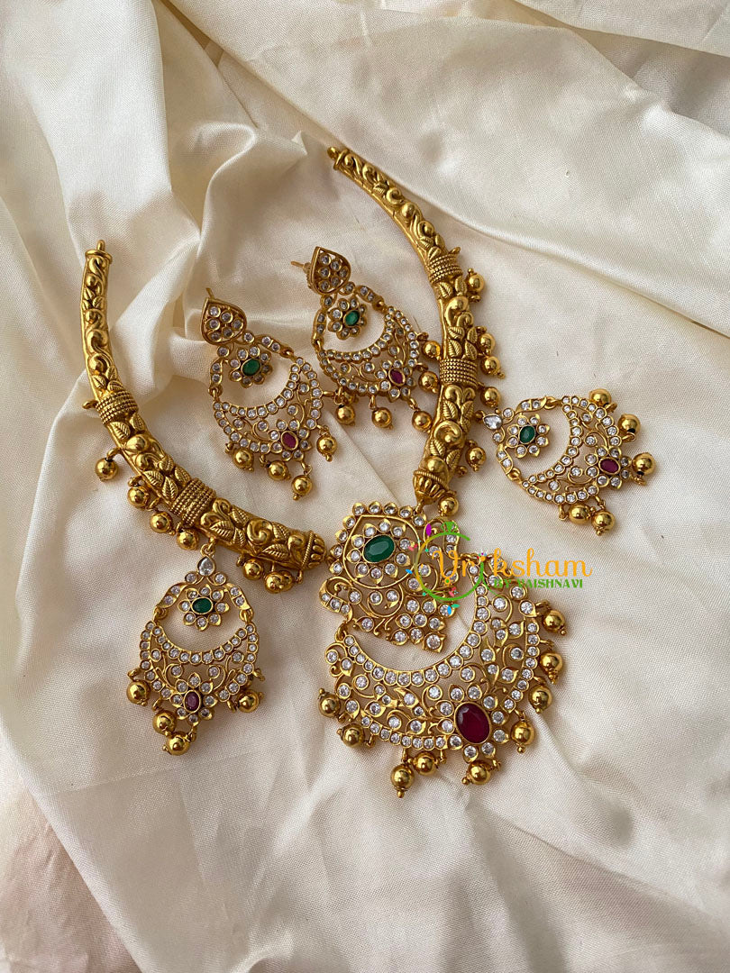 Gold Look Alike Short Neckpiece-Gold Bead-G8855