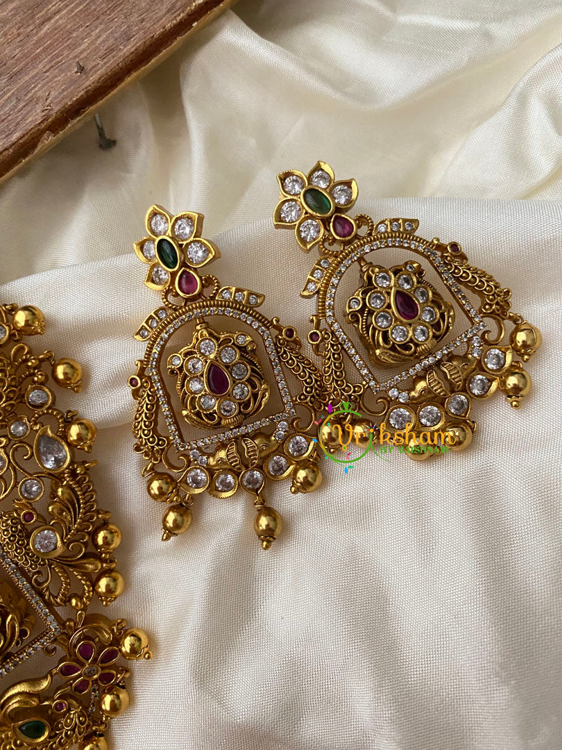 Rotatable Lakshmi Pendant Haram -Temple Haram -G8766