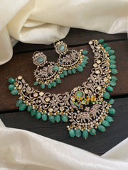 Pastel Green Victorian Diamond Choker Short Neckpiece -VV463