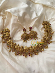 Premium Lakshmi Choker Short Neckpiece -Temple Neckpiece -G8822