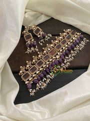 Purple Victorian Diamond High Neck Choker-VV447