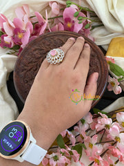 AD Stone Designer Pastel Finger Ring-G5675
