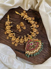 Two in One Removable Pendant Jadau Kundan Short Neckpiece -J1633