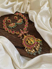 Precious Jadau Kundan Short Neckpiece-Krishna Radha Pendant -J1630